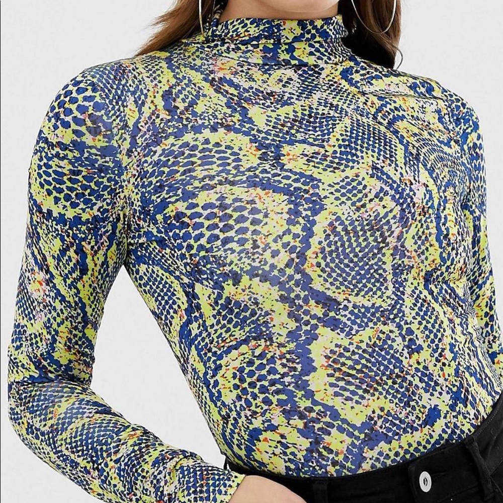 NWOT COLLUSION long sleeve snake bodysuit